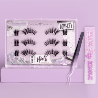 Low-Key Super Pre-Glued Half Strip Lash Starter Kit - Unicorn Cosmetics