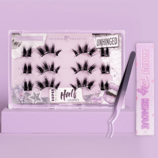 Unhinged Super Pre-Glued Half Strip Lash Starter Kit - Unicorn Cosmetics