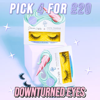 PICK 4 LASHES DOWNTURNED EYES - Unicorn Cosmetics