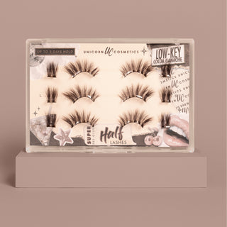 Low-Key Cocoa Ganache Super Pre-Glued Half Strip Lash Starter Kit - Unicorn Cosmetics