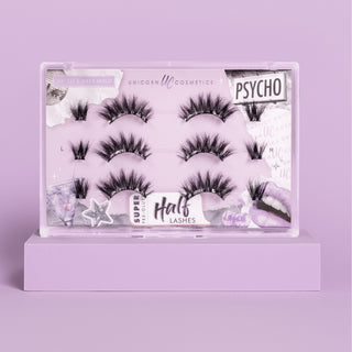 Psycho Super Pre-Glued Half Strip Lash Starter Kit - Unicorn Cosmetics